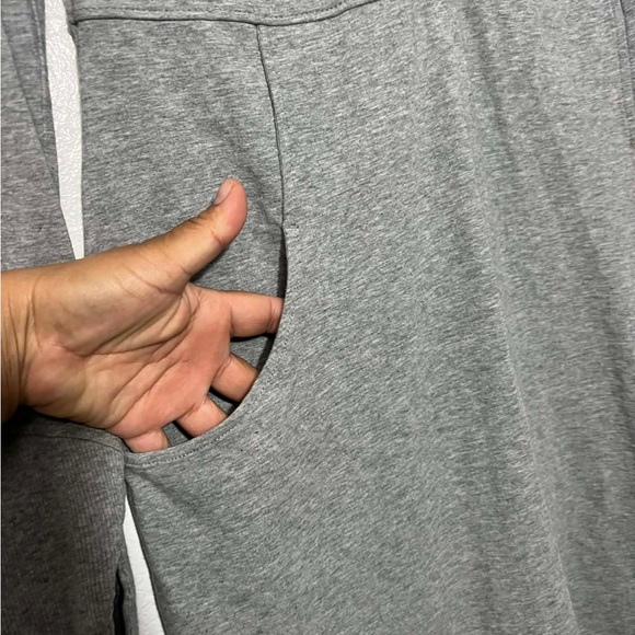 Athleta Women's Cozy Up Organic Cotton Grey Snap Button Front Dress Grey Size M - Picture 7 of 8